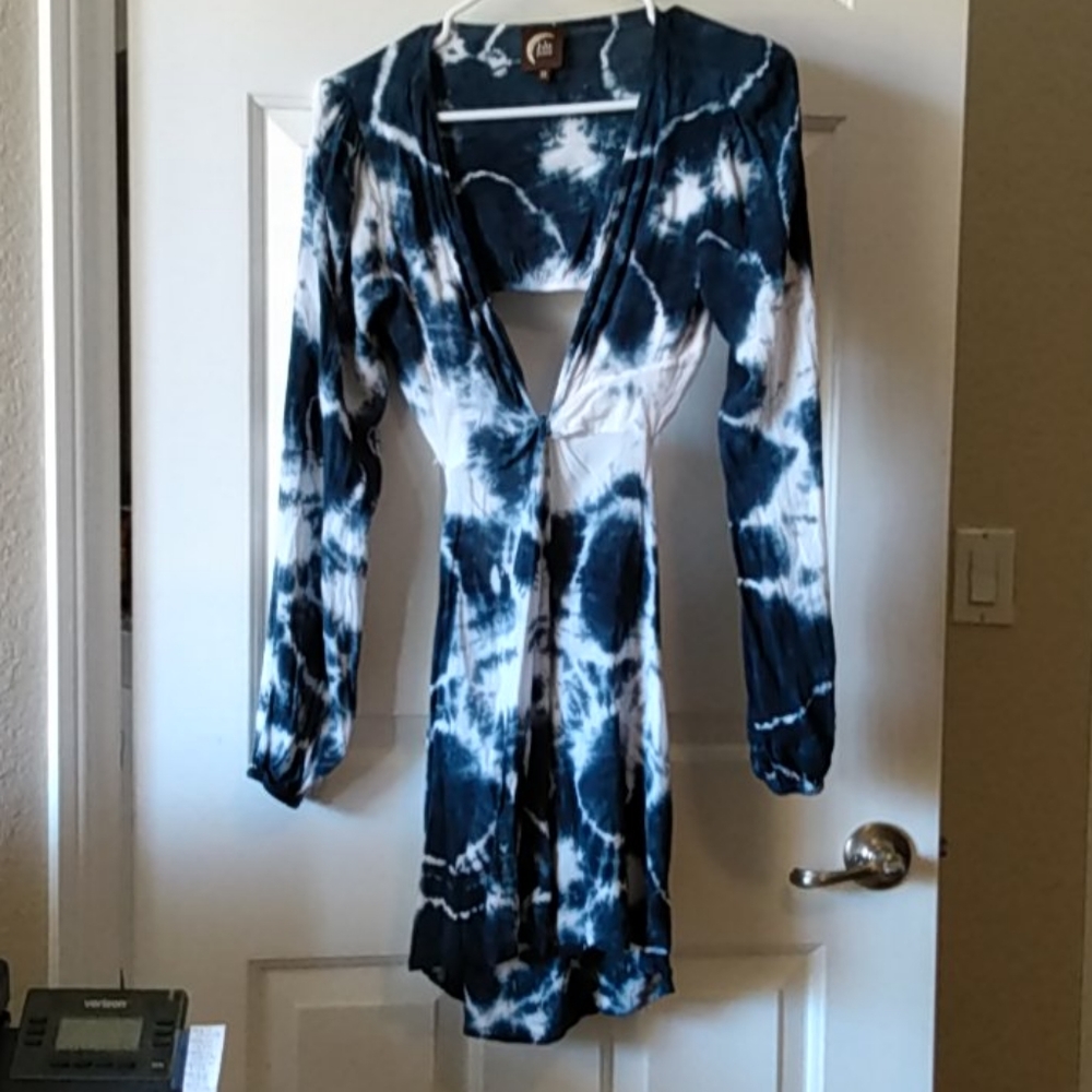 Open back Blu moon tie dye mini dress xs - Picture 6 of 16